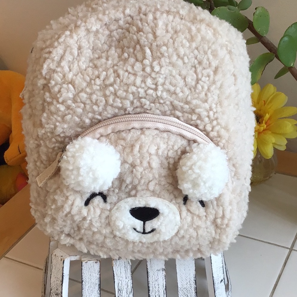 Faux Fur Bear Face Mini Backpack/Purse (#4) - Picture 2 of 7